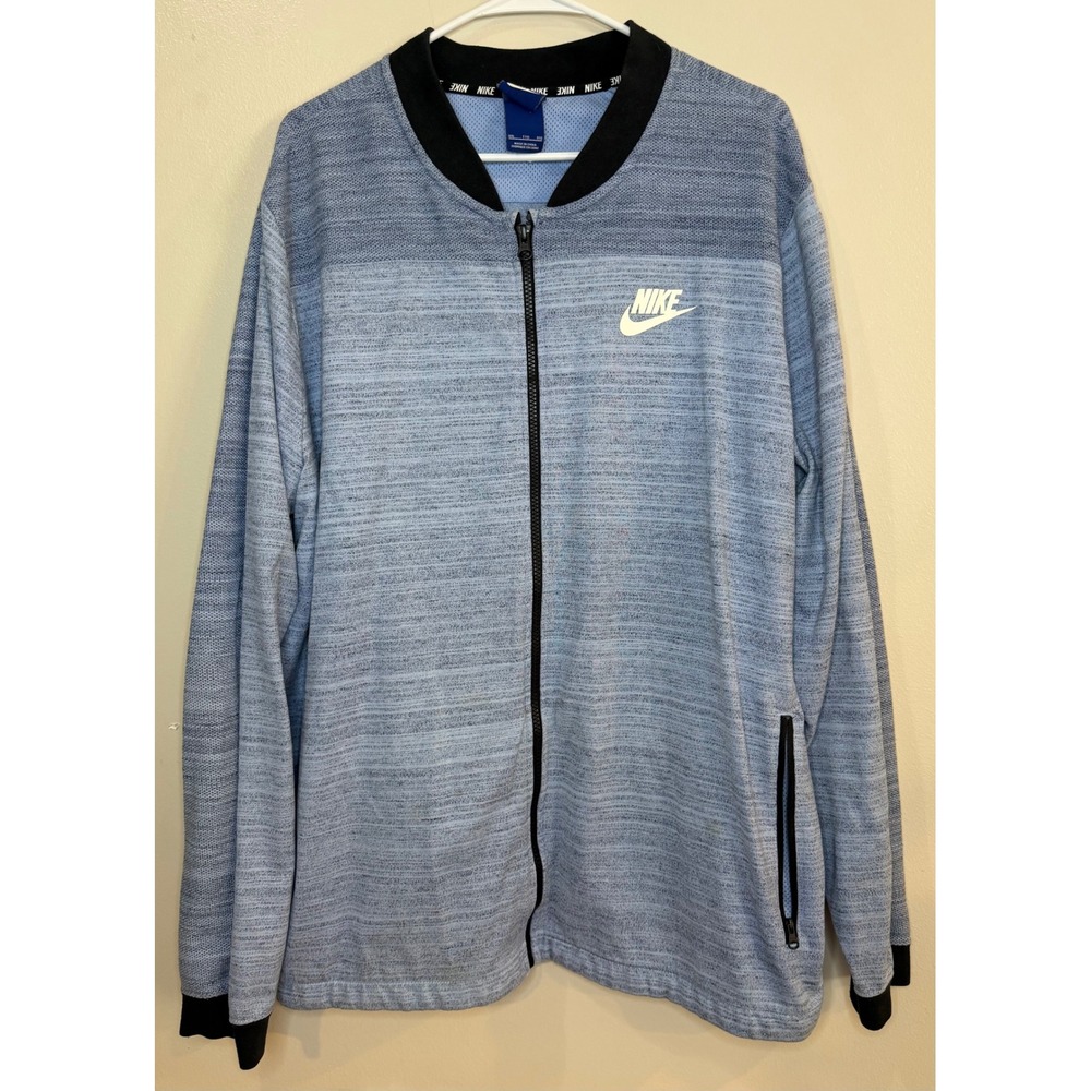 Nike Mens Blue Space Dye Full Zip‎ Advanced  15 Bomber Jacket XXL